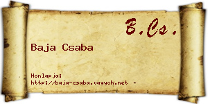 Baja Csaba névjegykártya